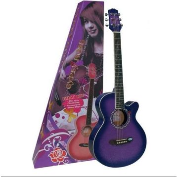 Valencia GRA1KCPP Gypsy Rose Mor Akustik Gitar Set