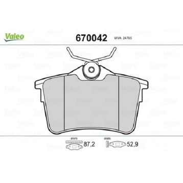 Valeo 670042 Arka Fren Balatası
