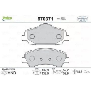 Valeo 670371 Ön Balata