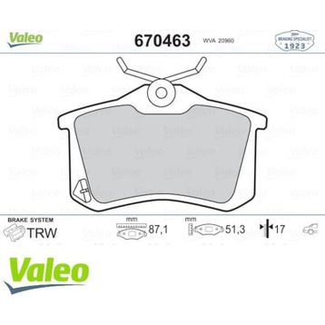 Valeo 670463 Arka Balata