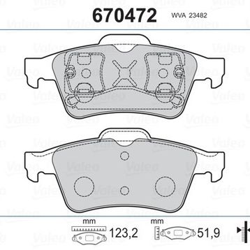 Valeo 670472 Arka Balata
