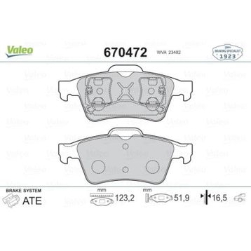 Valeo 670472 Arka Balata
