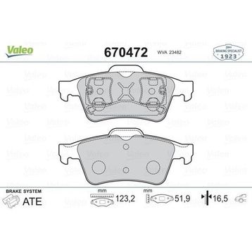 Valeo 670472 Arka Balata