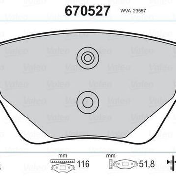 Valeo 670527 Arka Fren Balatası