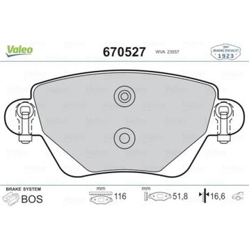 Valeo 670527 Arka Fren Balatası