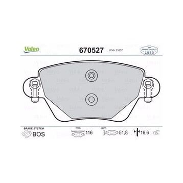 Valeo 670527 Arka Fren Balatası