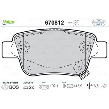 Valeo 670812 Arka Fren Balatası