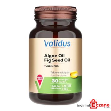 Validus Alg Yağı İncir Çekirdeği Yağı Curcumin 30 Kapsül