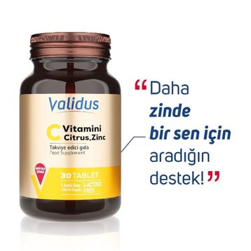 Validus C Vitamini Citrus Zinc 30 Tablet