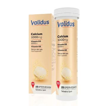 Validus Calcium Vitamin D3 Vitamin K2 15 Efervesan Tablet
