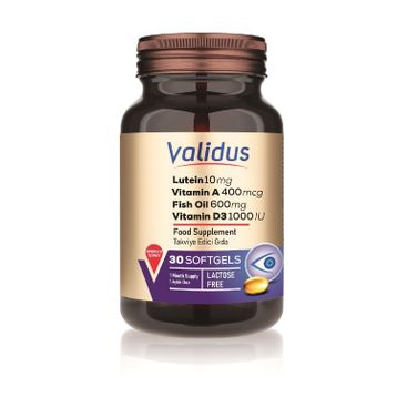 Validus Lutein 10 mg Vitamin A 30 Kapsül