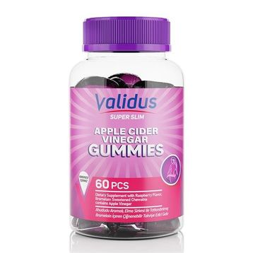 Validus Super Slim Apple Cider Vinegar Gummies 60 Çiğnenebilir Tablet