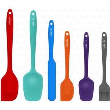 Valletta Drongo Isıya Dayanıklı 6 Parça Karışık Renkli Yanmaz Yapışmaz Silikon Spatula Seti