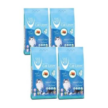 Vancat 4x10 kg Marsilya Sabunlu İnce Taneli Bentonit Kokulu Kedi Kumu