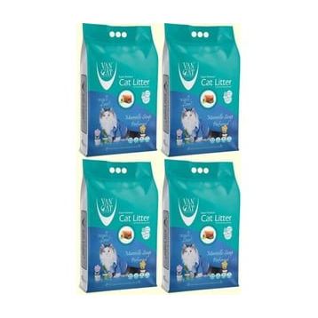 Vancat 4x10 kg Marsilya Sabunlu İnce Taneli Bentonit Kokulu Kedi Kumu