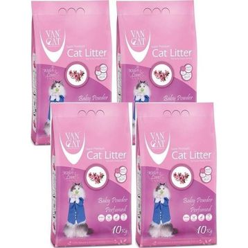 Vancat Baby Powder Parfümlü İnce Taneli 4x10 kg Kedi Kumu