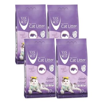 Vancat Lavanta Kokulu İnce Tane 4x10 kg Kedi Kumu