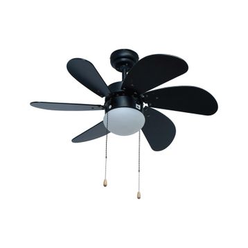 Vanti KCF279 60 W E27 6 Kanatlı Avizeli Siyah Ahşap Tavan Vantilatör