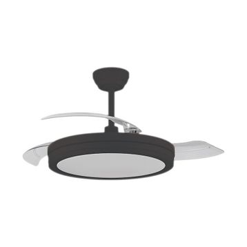 Vanti KCF306 30 W 42 inç Siyah Modern 3 Renk Kumandalı Ledli Dekoratif Tavan Vantilatörü