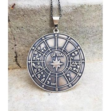 VAOOV 925 Ayar Gümüş Doğum Haritası Astroloji Kolye