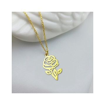 Vaoov 925 Ayar Gümüş Gül Kolye