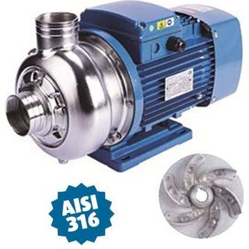 Varan DWK150T Açık Çarklı Komple Paslanmaz 316 1.5 Hp 12 mss 35 m3/H Santrifüj Pompa Trifaze