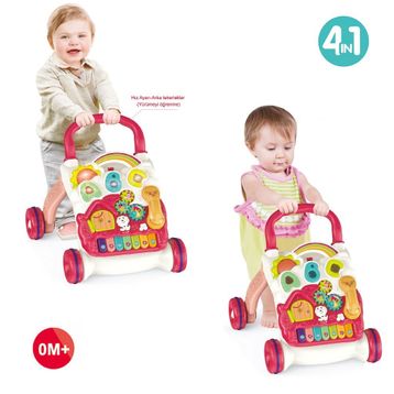 Vardem BIB-6018 Piyanolu 4 in 1 Kırmızı Bebek Yürüteci