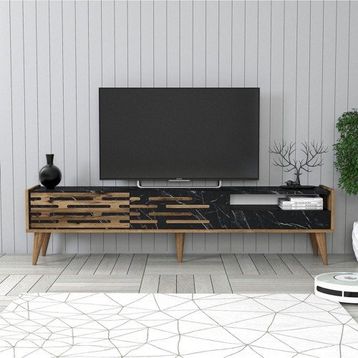 Variant Ceviz Siyah Mermer Valensiya Tv Ünitesi