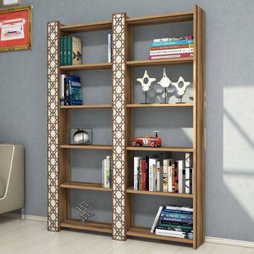 Variant City Ceviz-Krem Rengi Kitaplık
