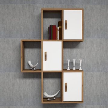 Variant Concept Flora Ceviz Beyaz Kitaplık