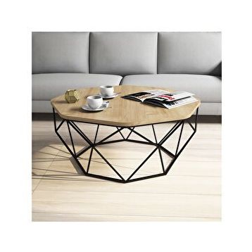 Variant Diamond Metal Ayaklı Meşe Orta Sehpa
