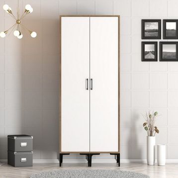 Variant Mobilya Kumsal 2 Kapılı SS Lidya Beyaz Ceviz Beyaz Gardrop