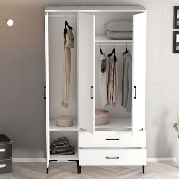 Variant Mobilya Kumsal 3 Kapılı ST Beyaz Gardrop
