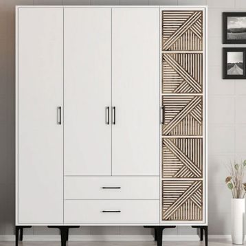 Variant Mobilya Kumsal 4 Kapılı STP Beyaz Gardrop