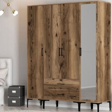 Variant Mobilya Kumsal 4 Kapılı STR Ceviz Gardrop