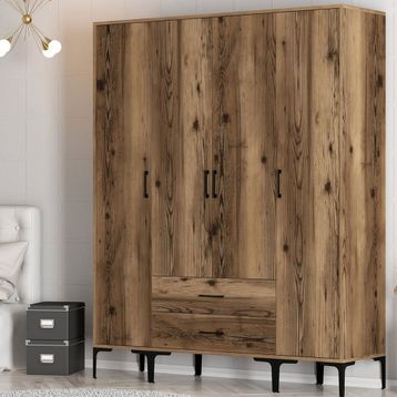 Variant Mobilya Kumsal 4 Kapılı STS Ceviz Gardrop