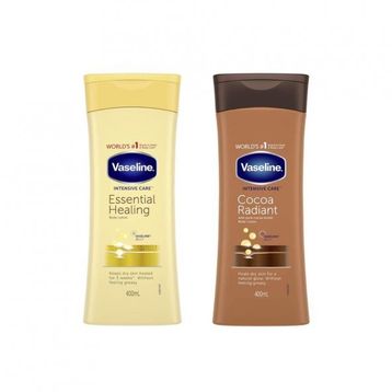 Vaseline Essential Healing Onarım 400 ml Vücut Losyonu + Kakao Işıltısı 400 ml Vücut Losyonu
