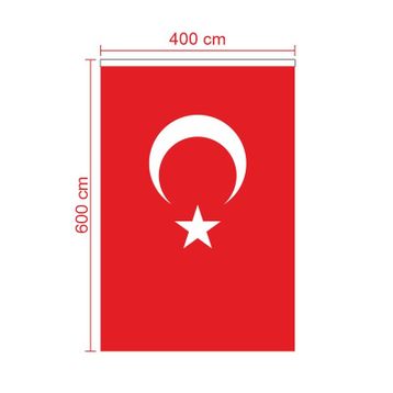 Vatan 400x600 cm Polyester Kumaş Türk Bayrağı