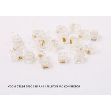 Vcom CT266 6P6C 20Li RJ-11 Telefon Jac Konnektör