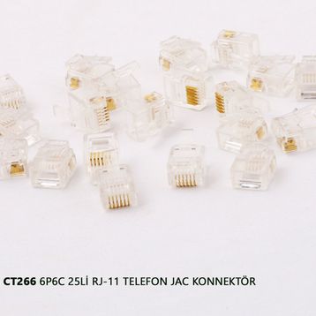 Vcom CT266 6P6C 20Li RJ-11 Telefon Jac Konnektör