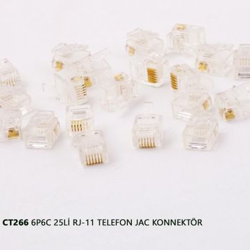 Vcom CT266 6P6C 20Li RJ-11 Telefon Jac Konnektör