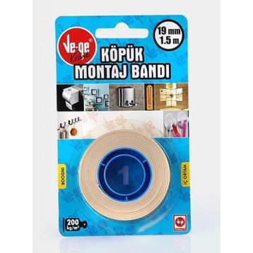 Ve-Ge 19x1,5 m Çift Taraflı Köpük Bant