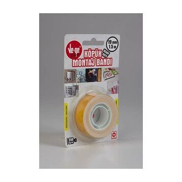 Ve-Ge BA5000190015-3AC 19 mm x 1.5 m Köpük Ağır Montaj Bandı
