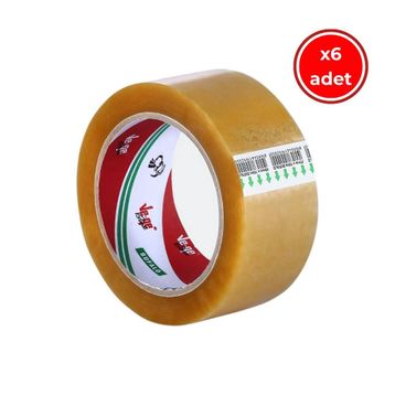 Ve-Ge Bufalo 45 mm 40 mt Şeffaf Su Bazlı Tutkal 6 Adet Koli Bandı