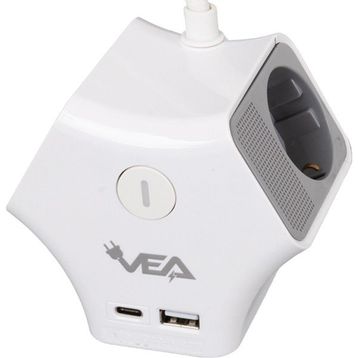 Vea VE-G903YC 3'lü Usb+ Type-C Girişli Anahtarlı 1.5 mt Grup Priz