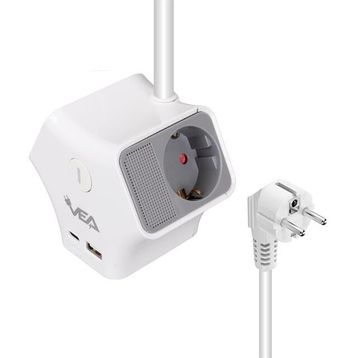 Vea VE-G903YC 3'lü Usb+ Type-C Girişli Anahtarlı 1.5 mt Grup Priz