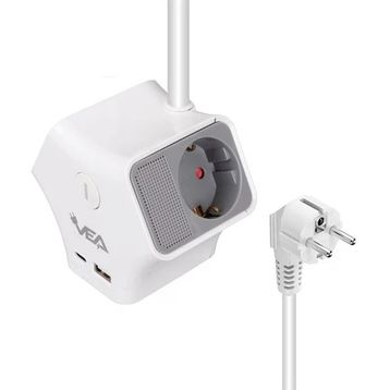 Vea VE-G903YC 3'lü Usb+ Type-C Girişli Anahtarlı 1.5 mt Grup Priz