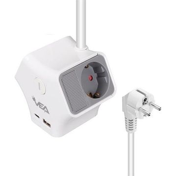 Vea VE-G903YC 3'lü Usb+ Type-C Girişli Anahtarlı 1.5 mt Grup Priz
