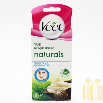 Veet Naturals Doğal Shea Yağı Yüz Bölgesi 20 Adet Sir Ağda Bantları