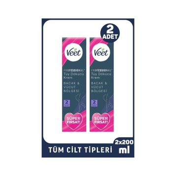Veet Professional Tüm Ciltler 2x200 ml Tüy Dökücü Krem
